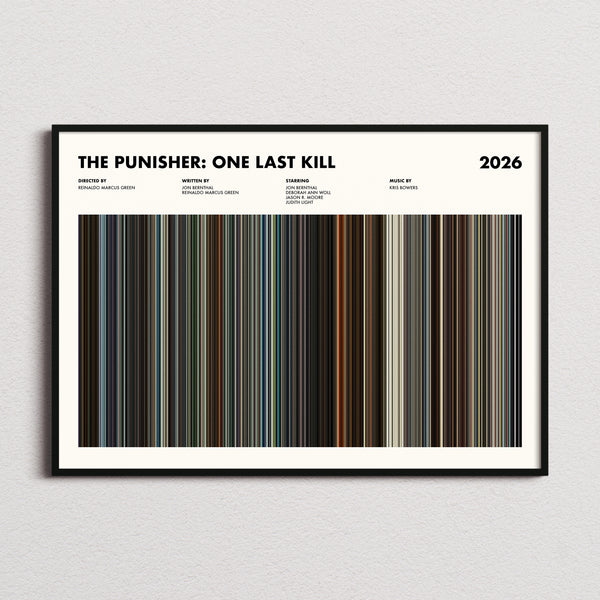 The Punisher: One Last Kill Movie Barcode Poster