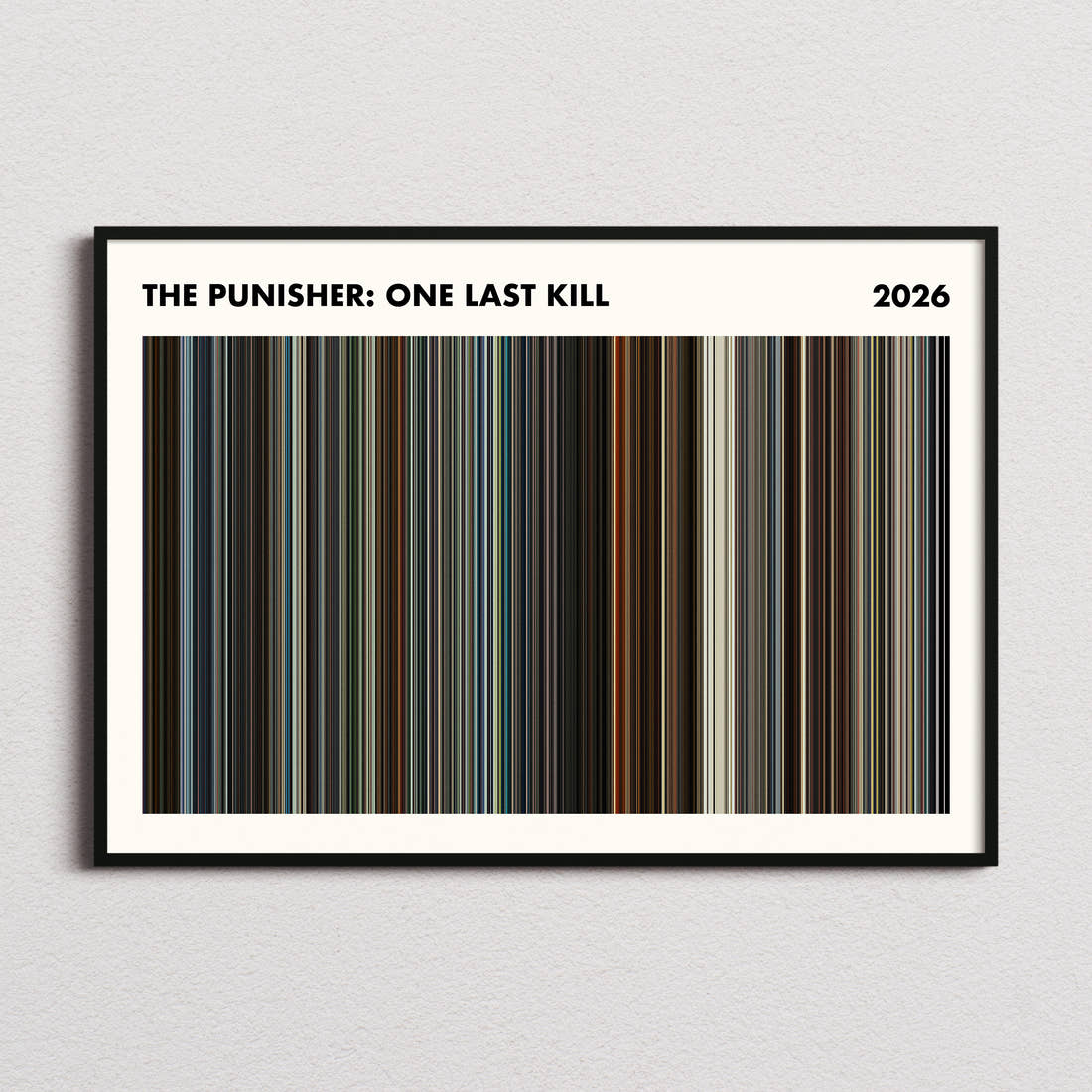 The Punisher: One Last Kill Movie Barcode Poster - Simplified