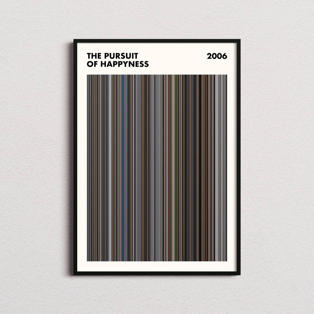 The Pursuit of Happyness Movie Barcode Poster - Simplified
