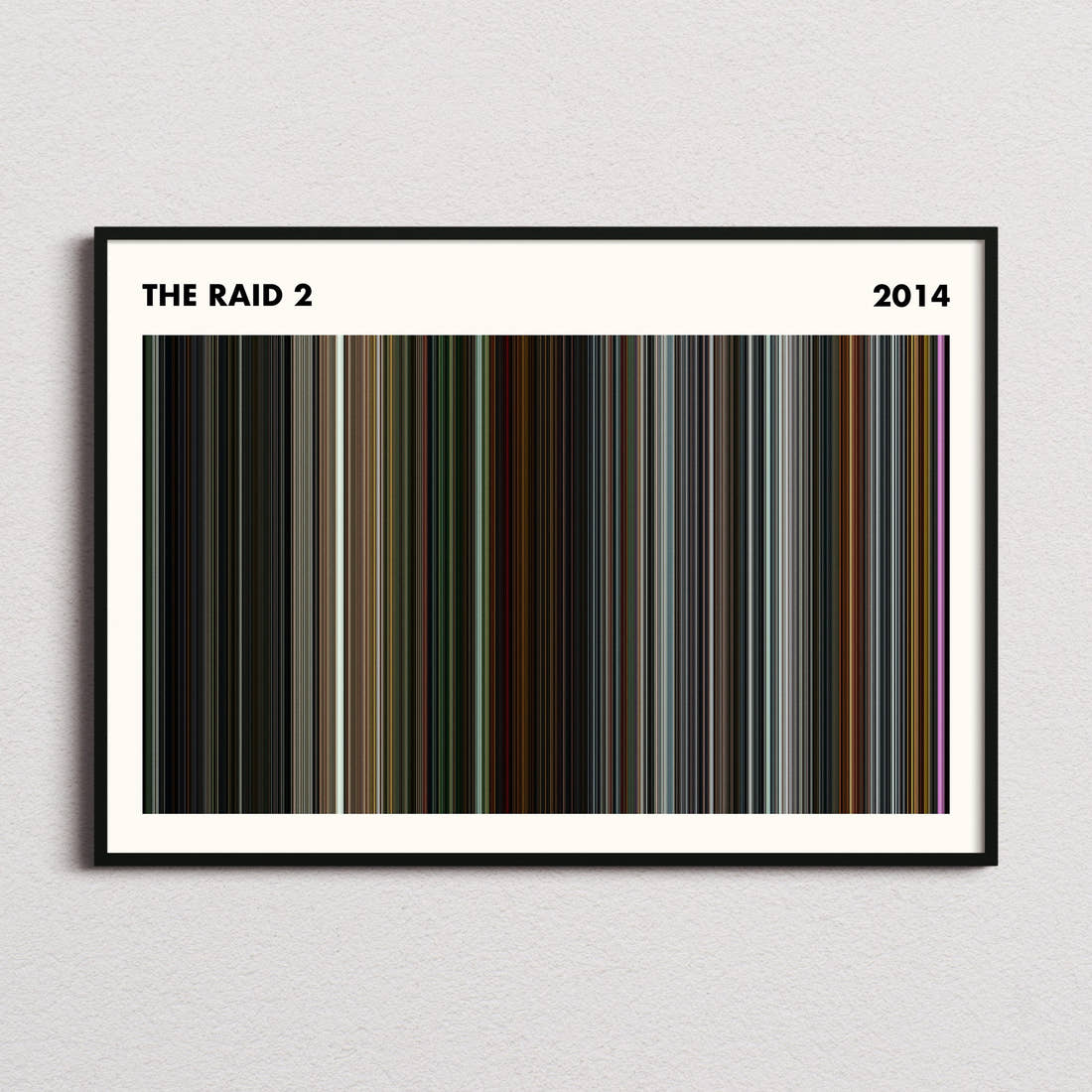 The Raid 2 Movie Barcode Poster - Simplified