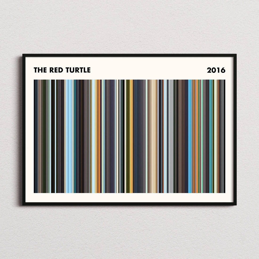 The Red Turtle Movie Barcode Poster - Simplified