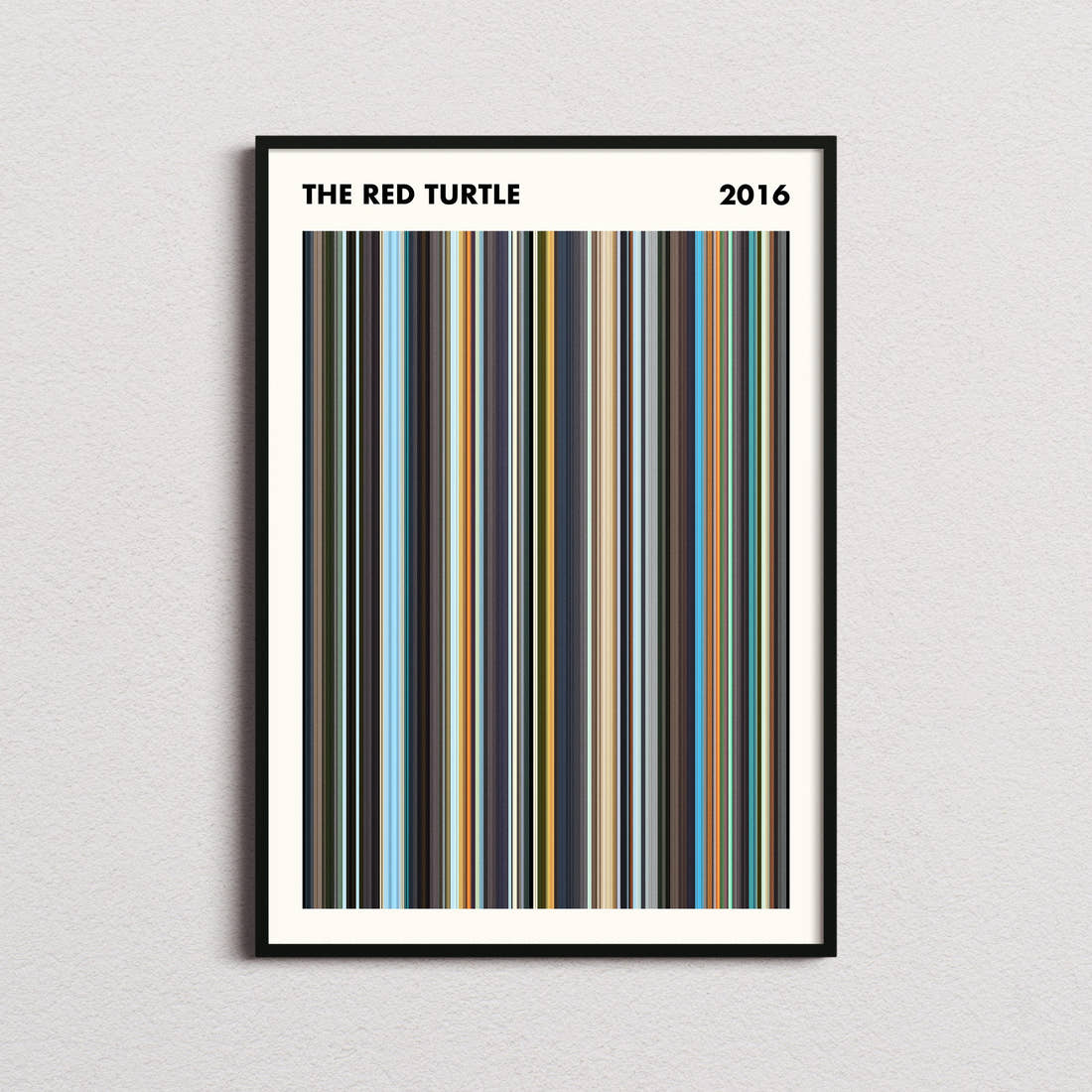 The Red Turtle Movie Barcode Poster - Simplified