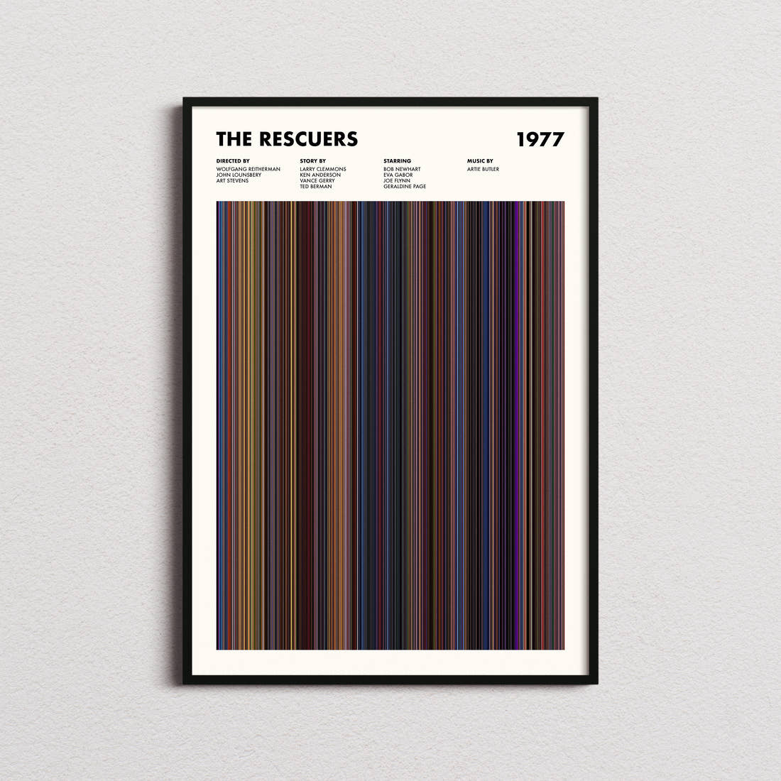 The Rescuers Movie Barcode Poster