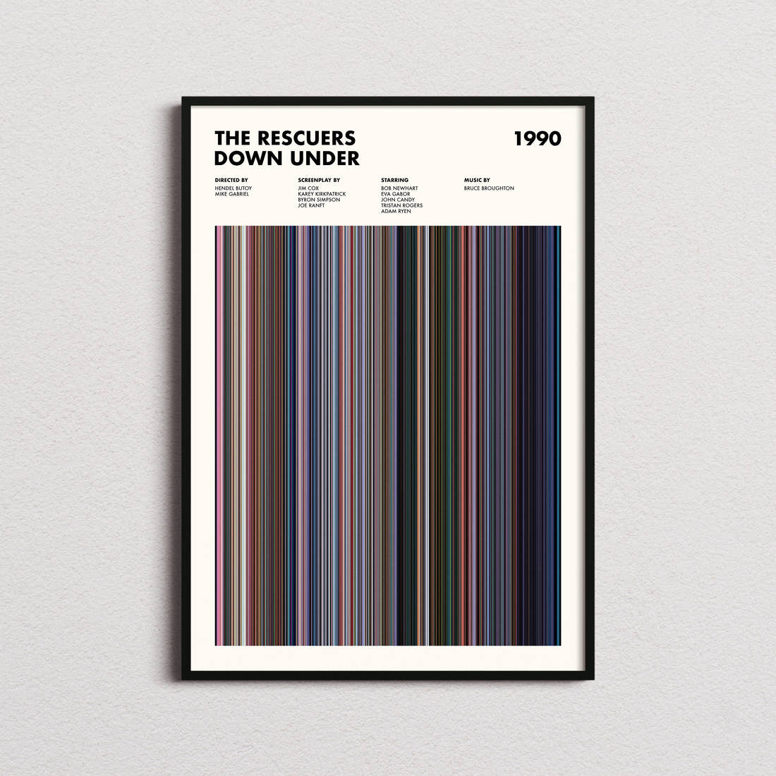 The Rescuers Down Under Movie Barcode Poster