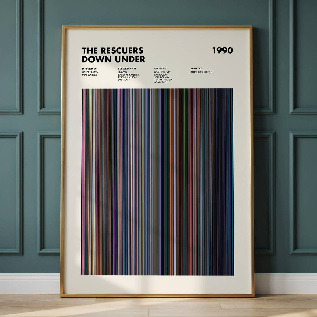 The Rescuers Down Under Movie Barcode Poster