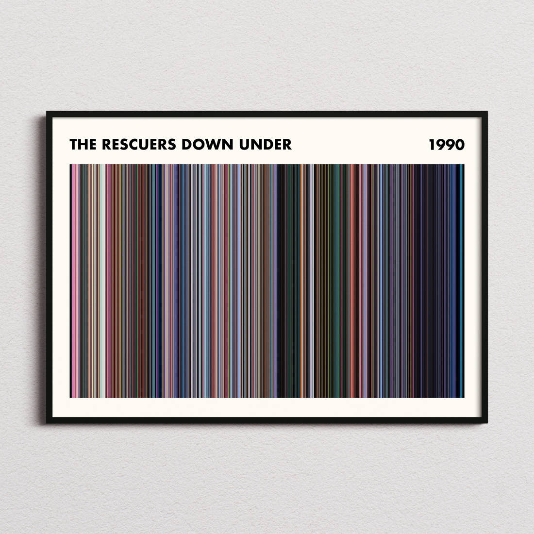 The Rescuers Down Under Movie Barcode Poster - Simplified