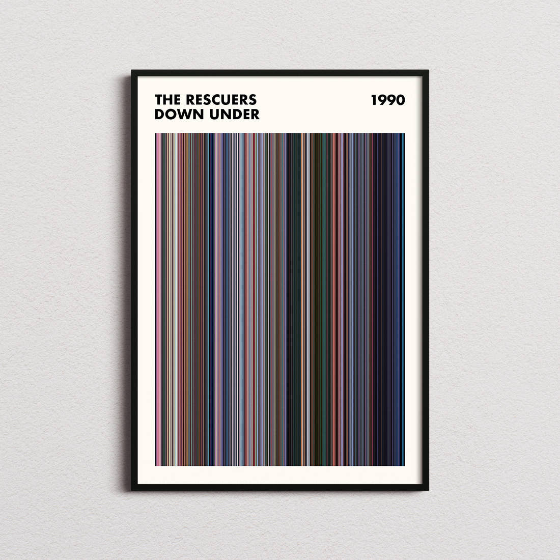 The Rescuers Down Under Movie Barcode Poster - Simplified
