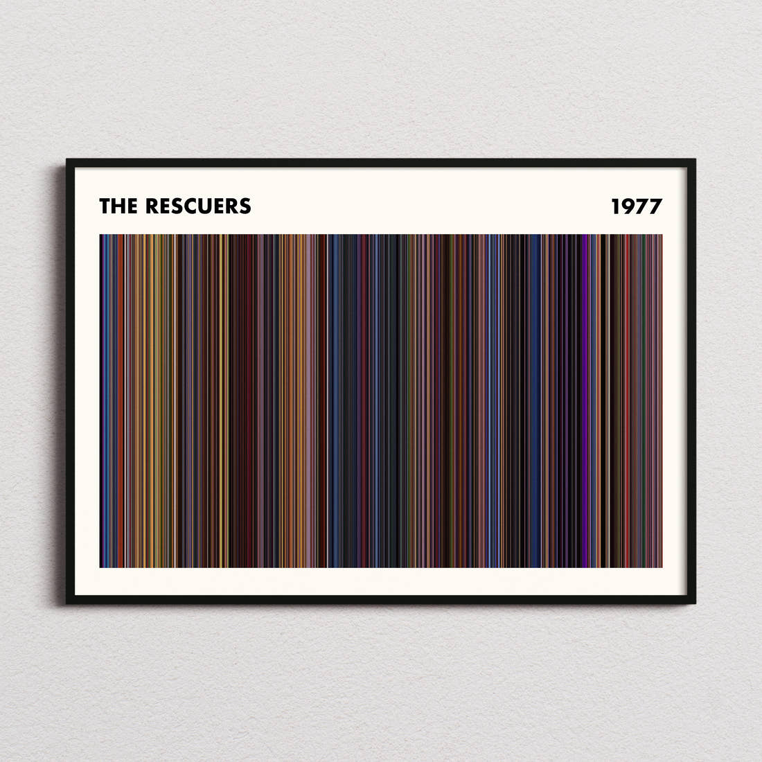 The Rescuers Movie Barcode Poster - Simplified