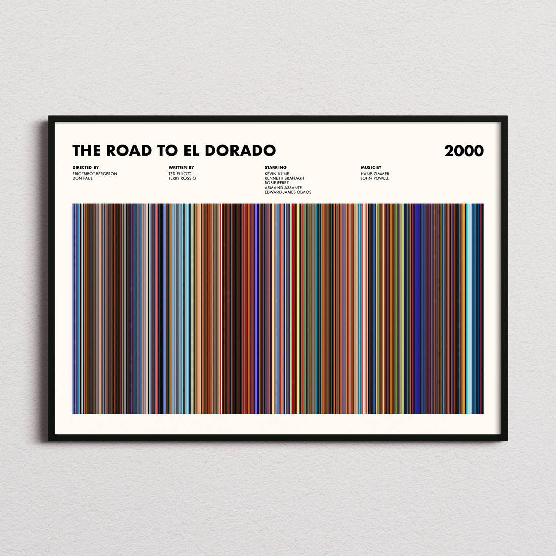 The Road to El Dorado Movie Barcode Poster