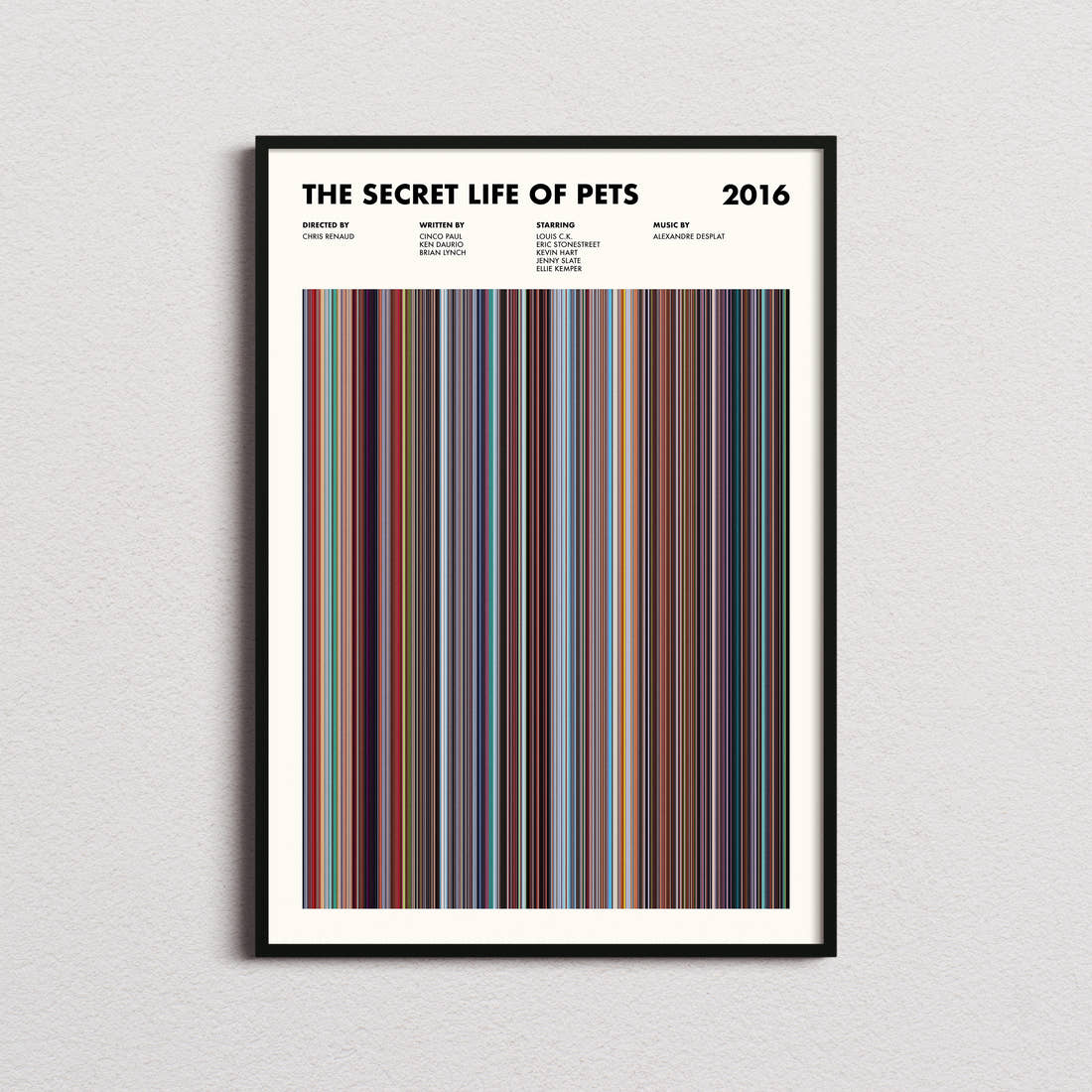 The Secret Life of Pets Movie Barcode Poster