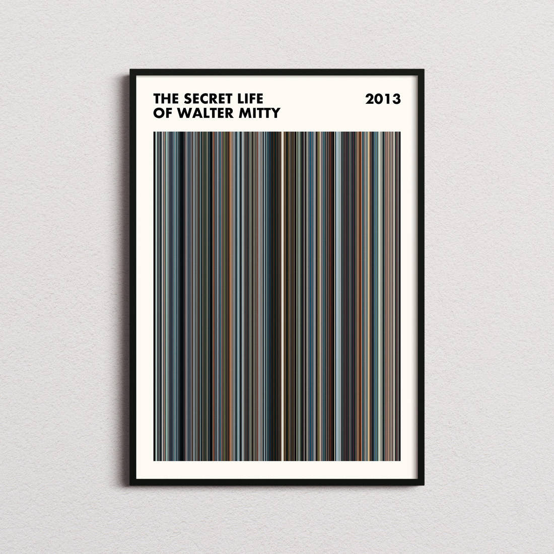 The Secret Life of Walter Mitty Movie Barcode Poster - Simplified