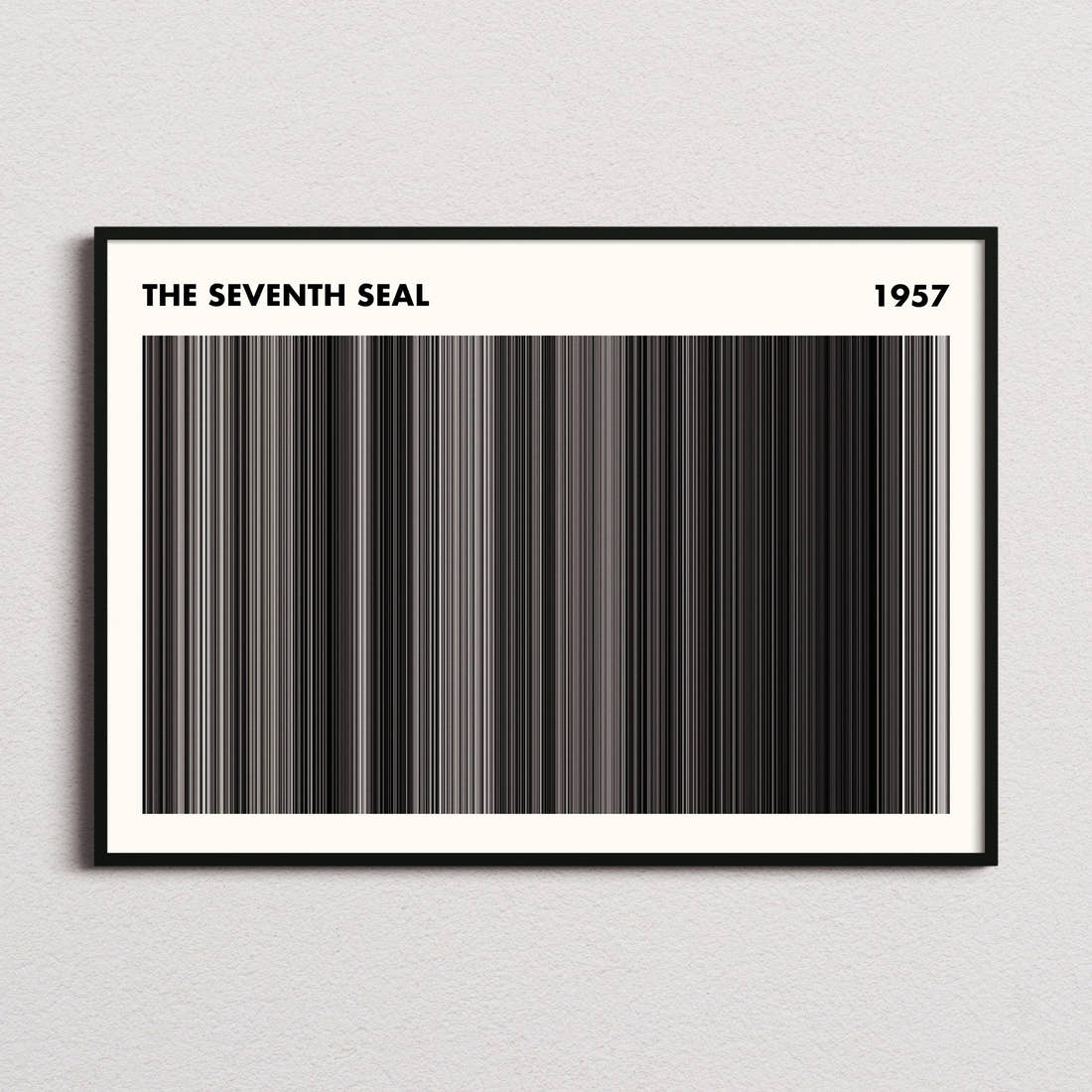 The Seventh Seal Movie Barcode Poster - Simplified