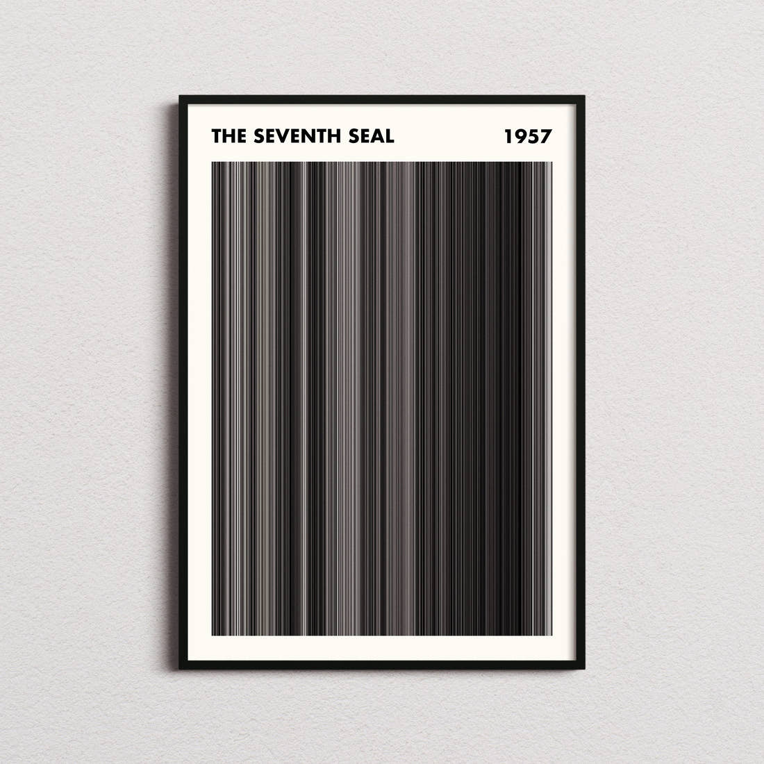 The Seventh Seal Movie Barcode Poster - Simplified