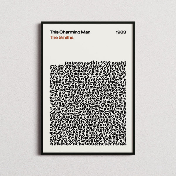 The Smiths This Charming Man Lyric Print in the cream colourway, framed