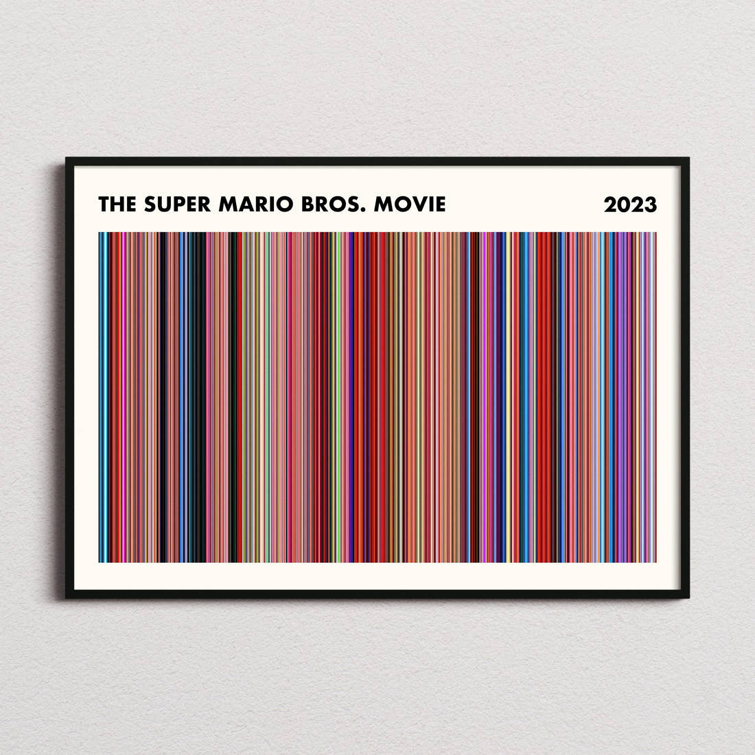 The Super Mario Bros. Movie Movie Barcode Poster - Simplified