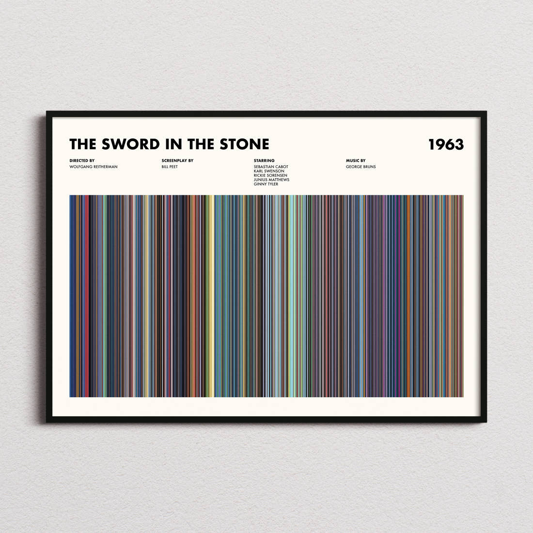 The Sword in the Stone Movie Barcode Poster