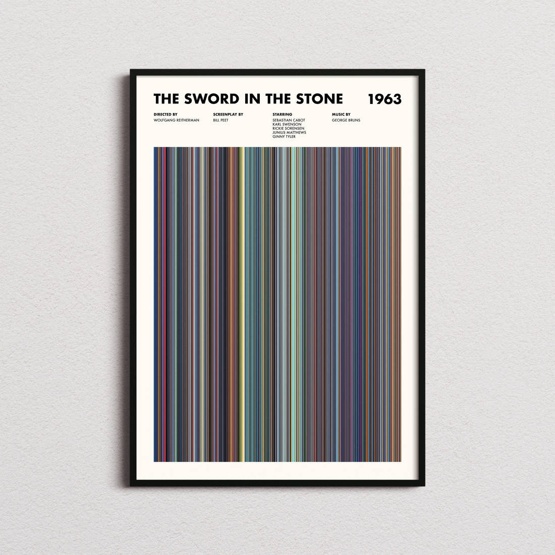 The Sword in the Stone Movie Barcode Poster