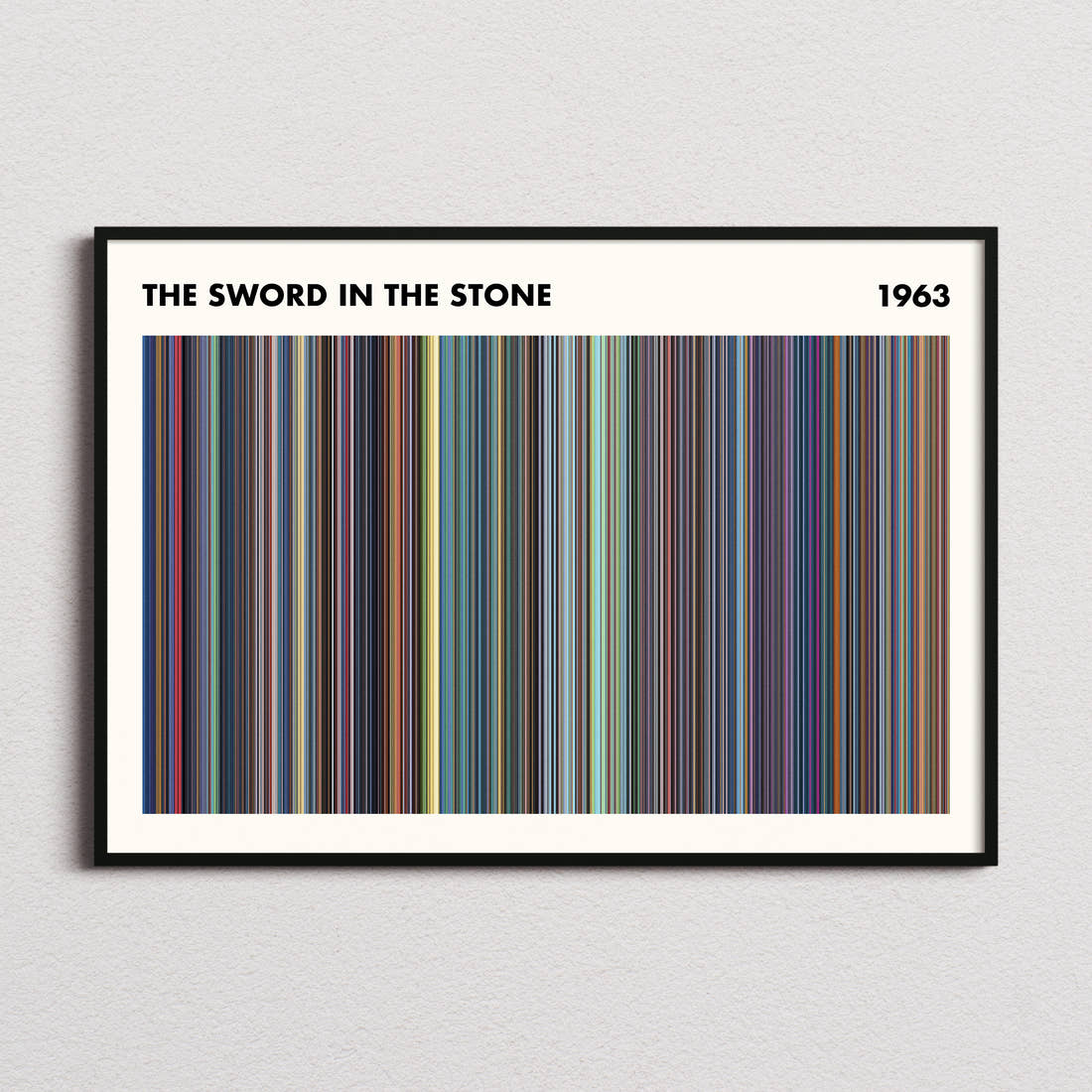 The Sword in the Stone Movie Barcode Poster - Simplified