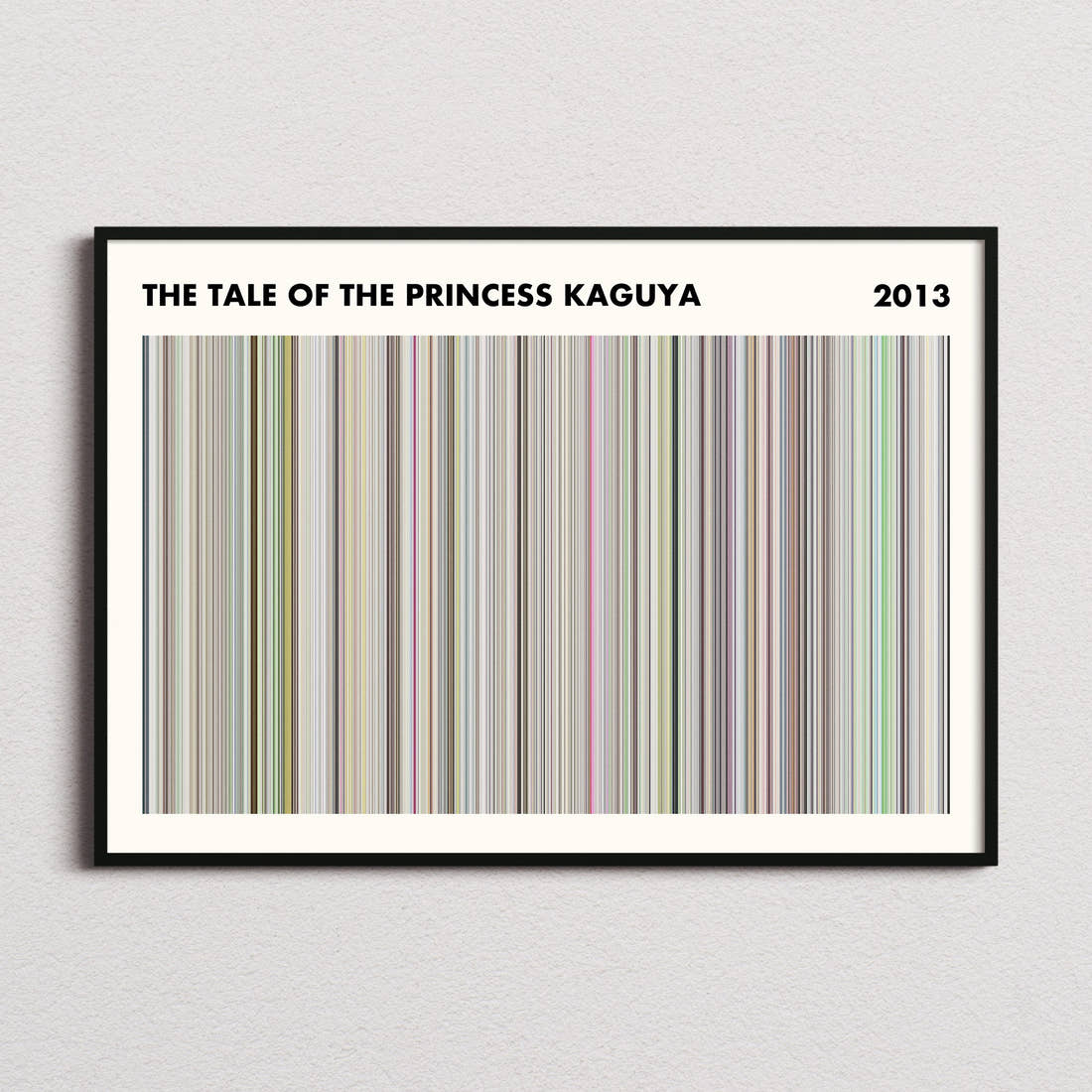 The Tale of the Princess Kaguya Movie Barcode Poster - Simplified