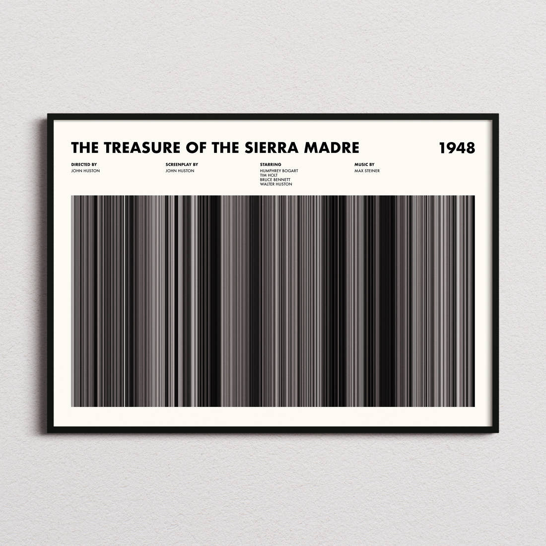 The Treasure of the Sierra Madre Movie Barcode Poster