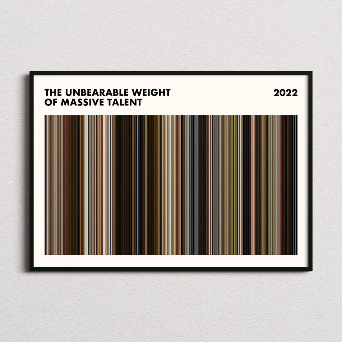 The Unbearable Weight Of Massive Talent Movie Barcode Poster - Simplified