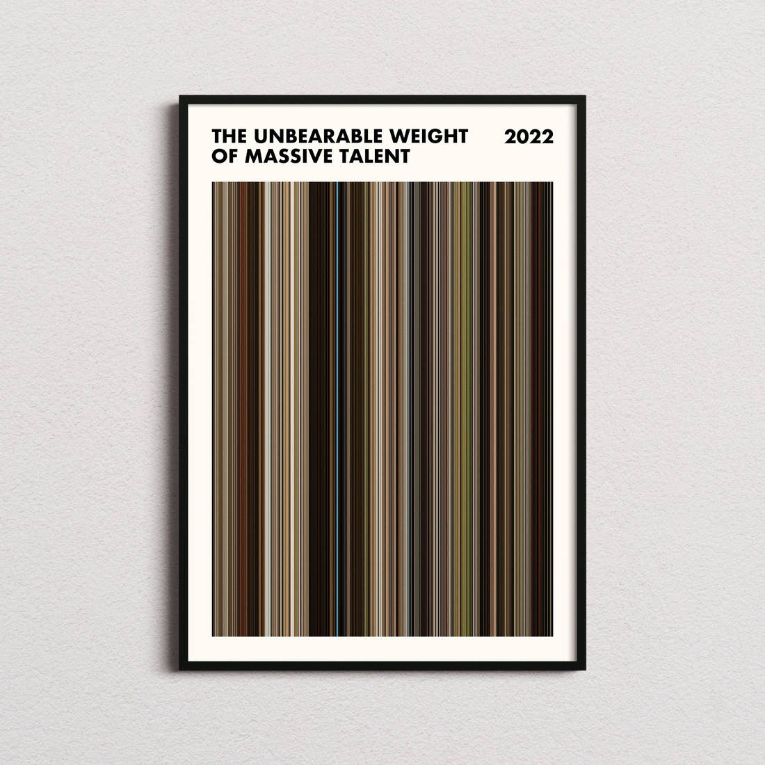 The Unbearable Weight of Massive Talent Movie Barcode Poster - Simplified