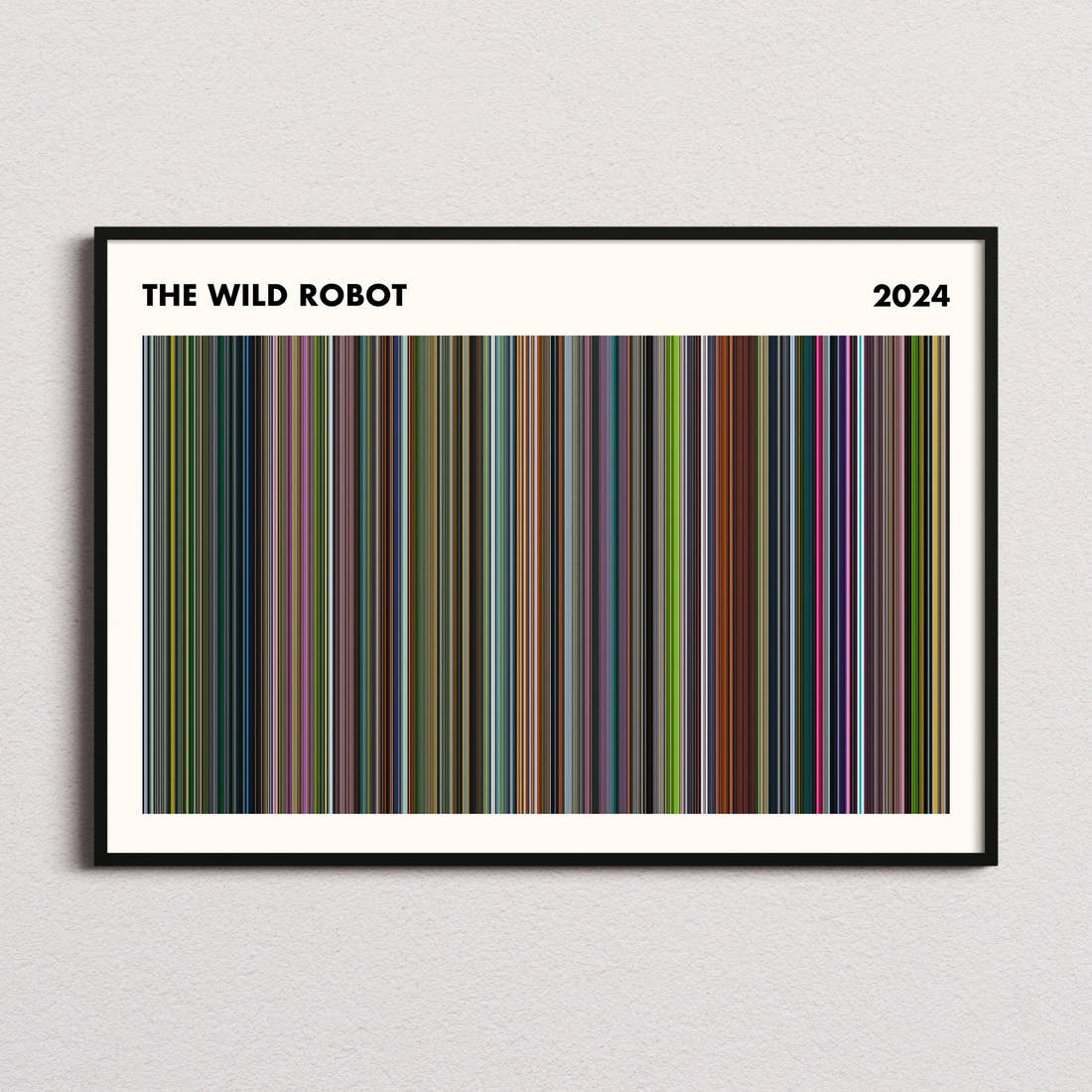 The Wild Robot Movie Barcode Poster - Simplified