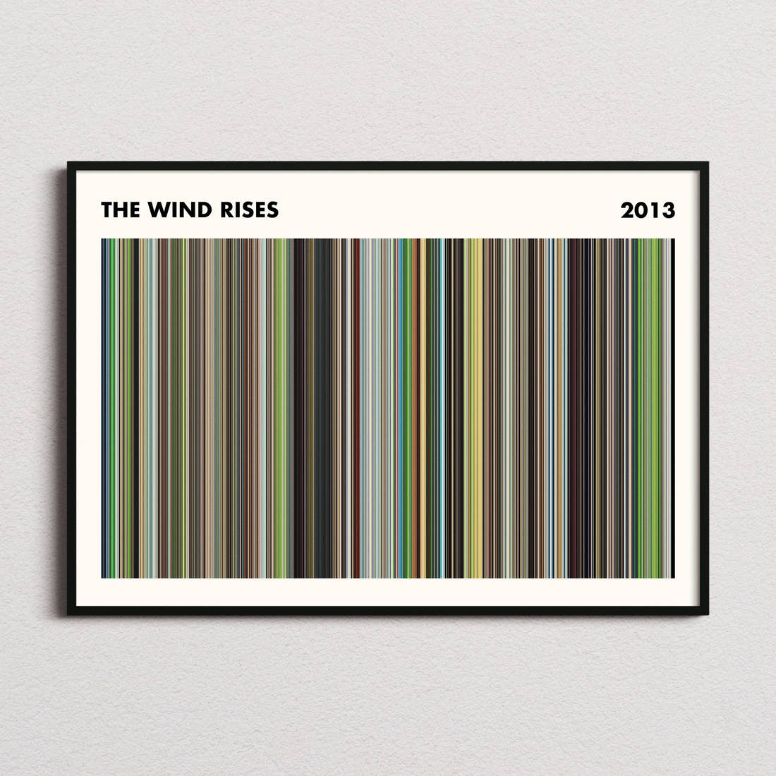 The Wind Rises Movie Barcode Poster - Simplified