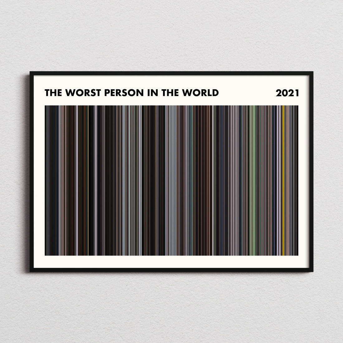 The Worst Person in the World Movie Barcode Poster - Simplified