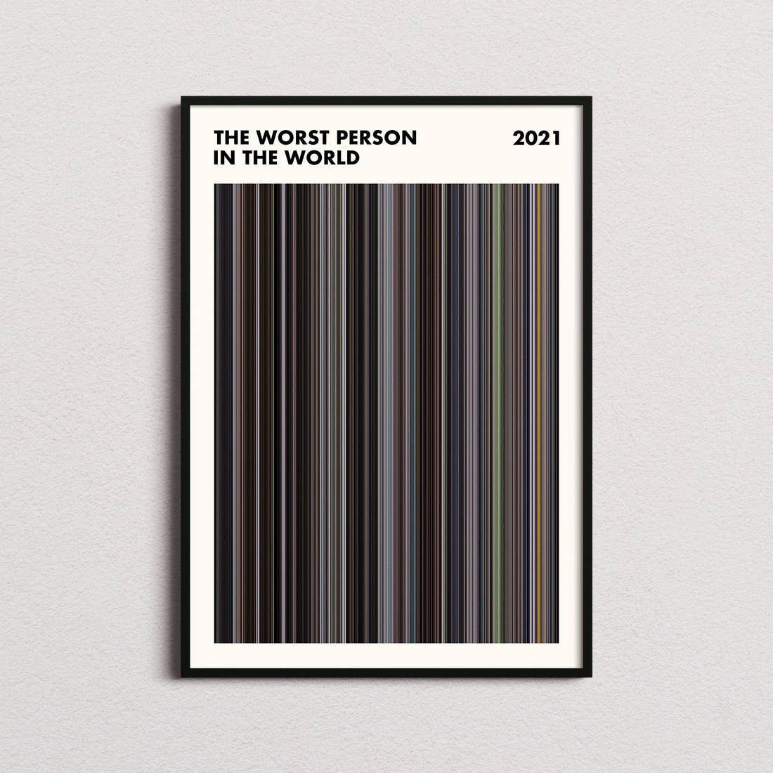 The Worst Person in the World Movie Barcode Poster - Simplified