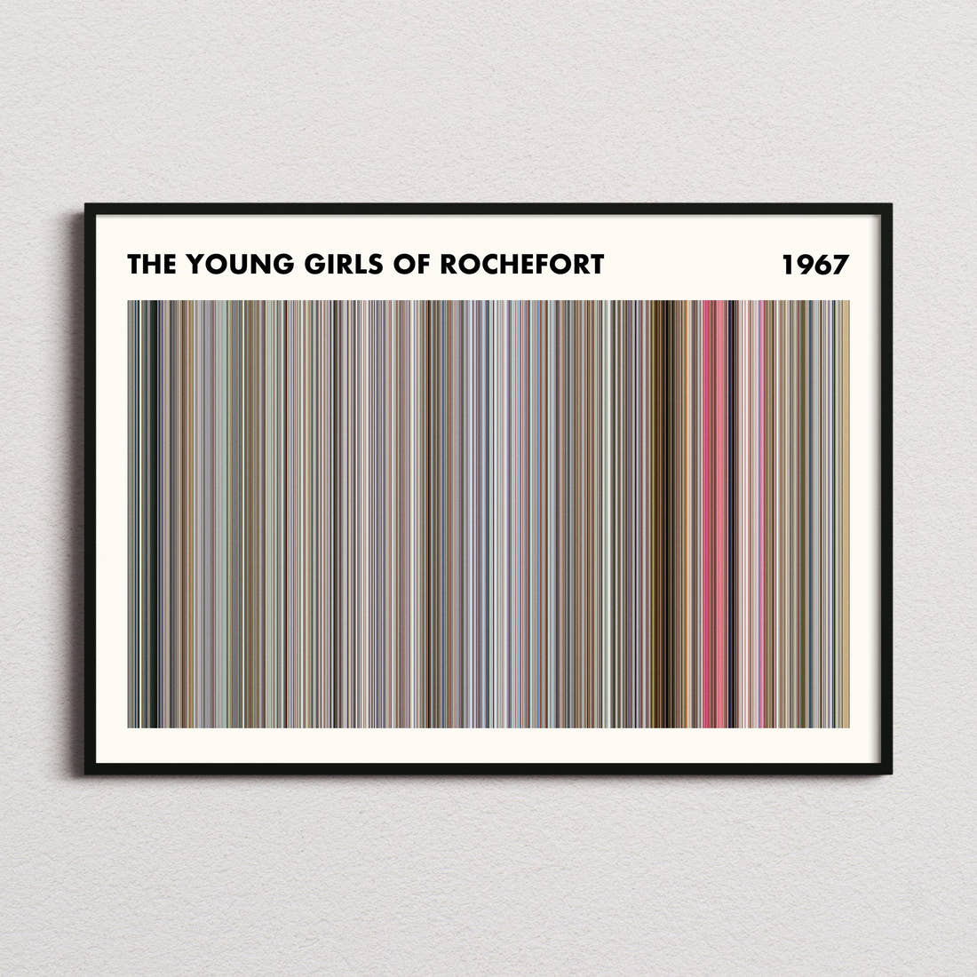 The Young Girls of Rochefort Movie Barcode Poster - Simplified