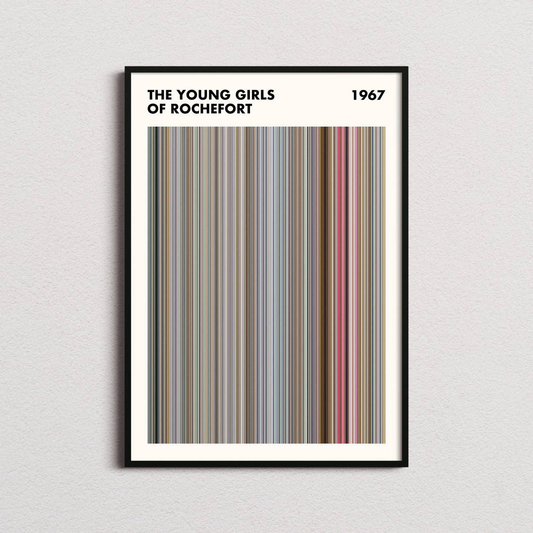 The Young Girls of Rochefort Movie Barcode Poster - Simplified