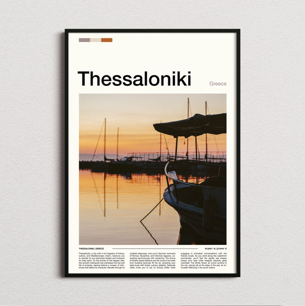 Thessaloniki - Boat At Sunset - Travel Print