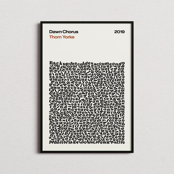 Thom Yorke Dawn Chorus Lyric Print