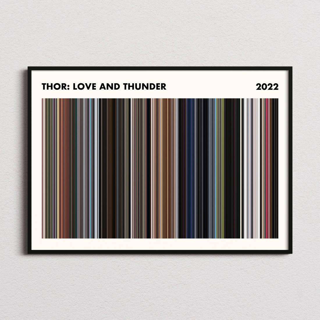 Thor: Love and Thunder Movie Barcode Poster - Simplified
