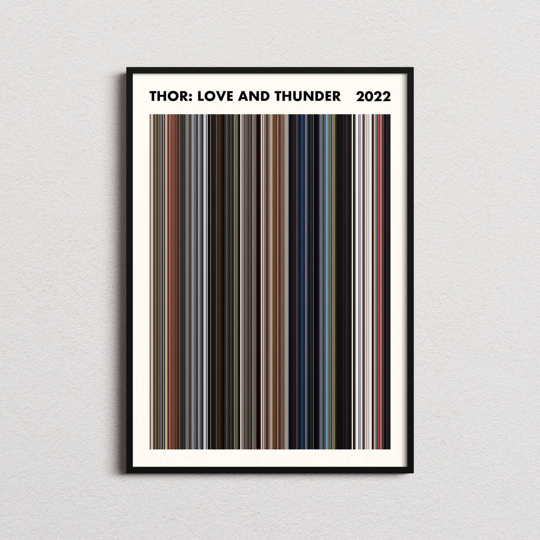 Thor: Love and Thunder Movie Barcode Poster - Simplified