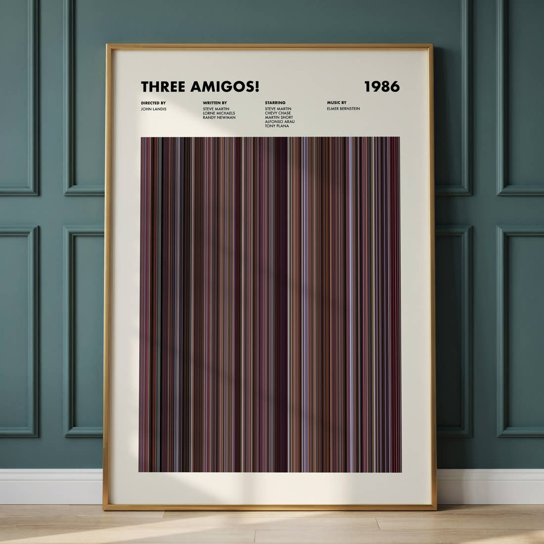 Three Amigos! Movie Barcode Poster