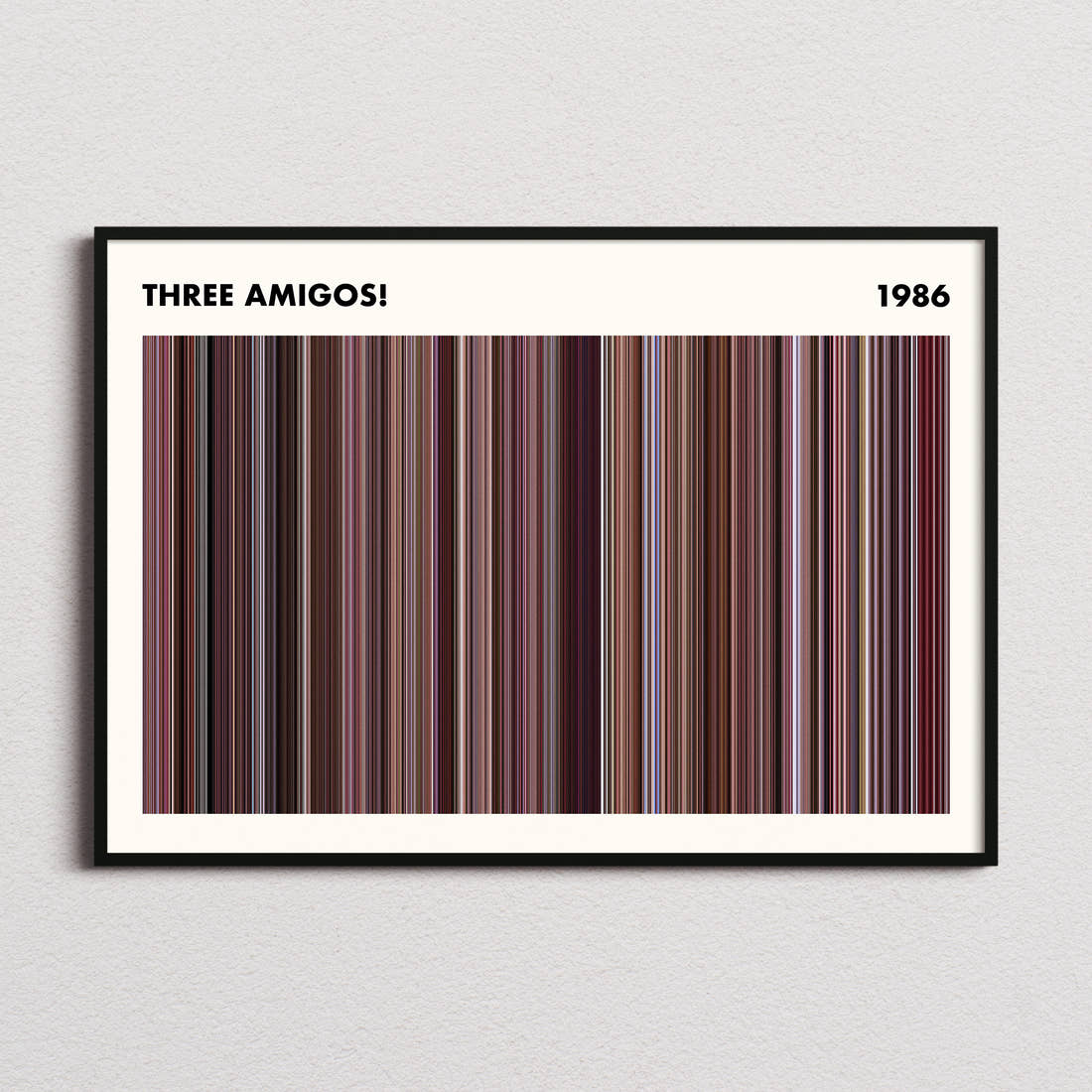 Three Amigos! Movie Barcode Poster - Simplified