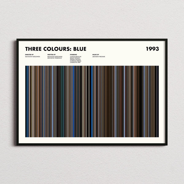 Three Colors Blue Movie Barcode Poster