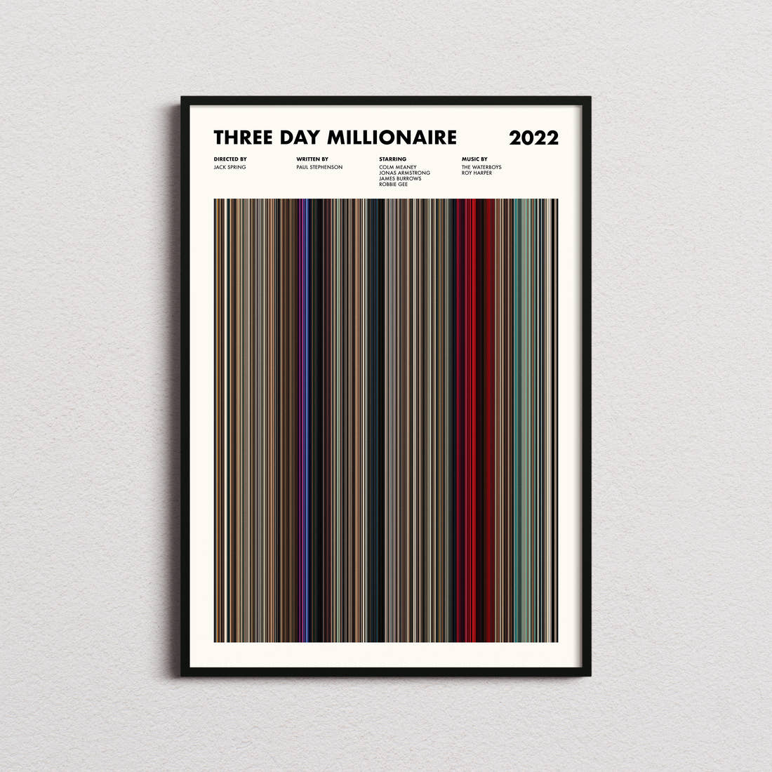 Three Day Millionaire Movie Barcode Poster