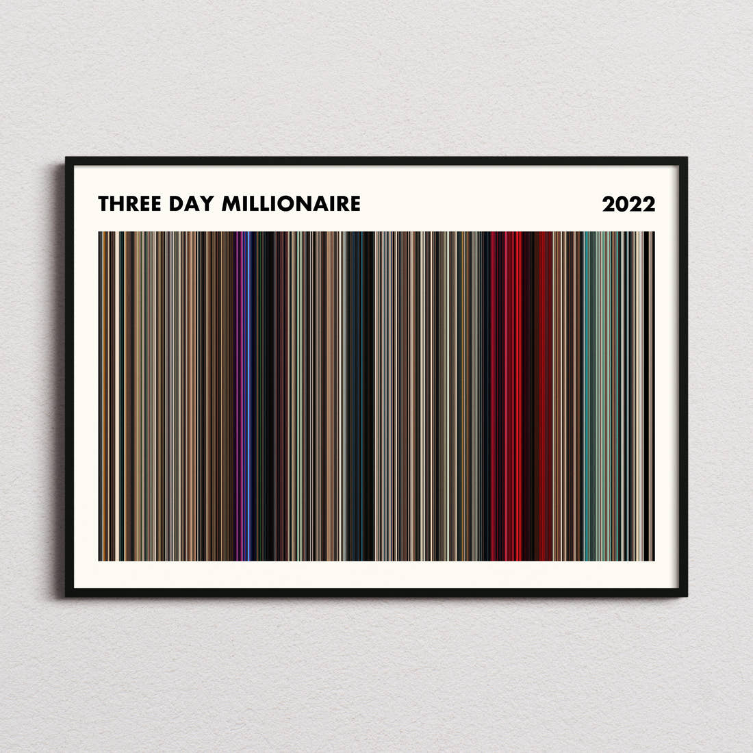 Three Day Millionaire Movie Barcode Poster - Simplified