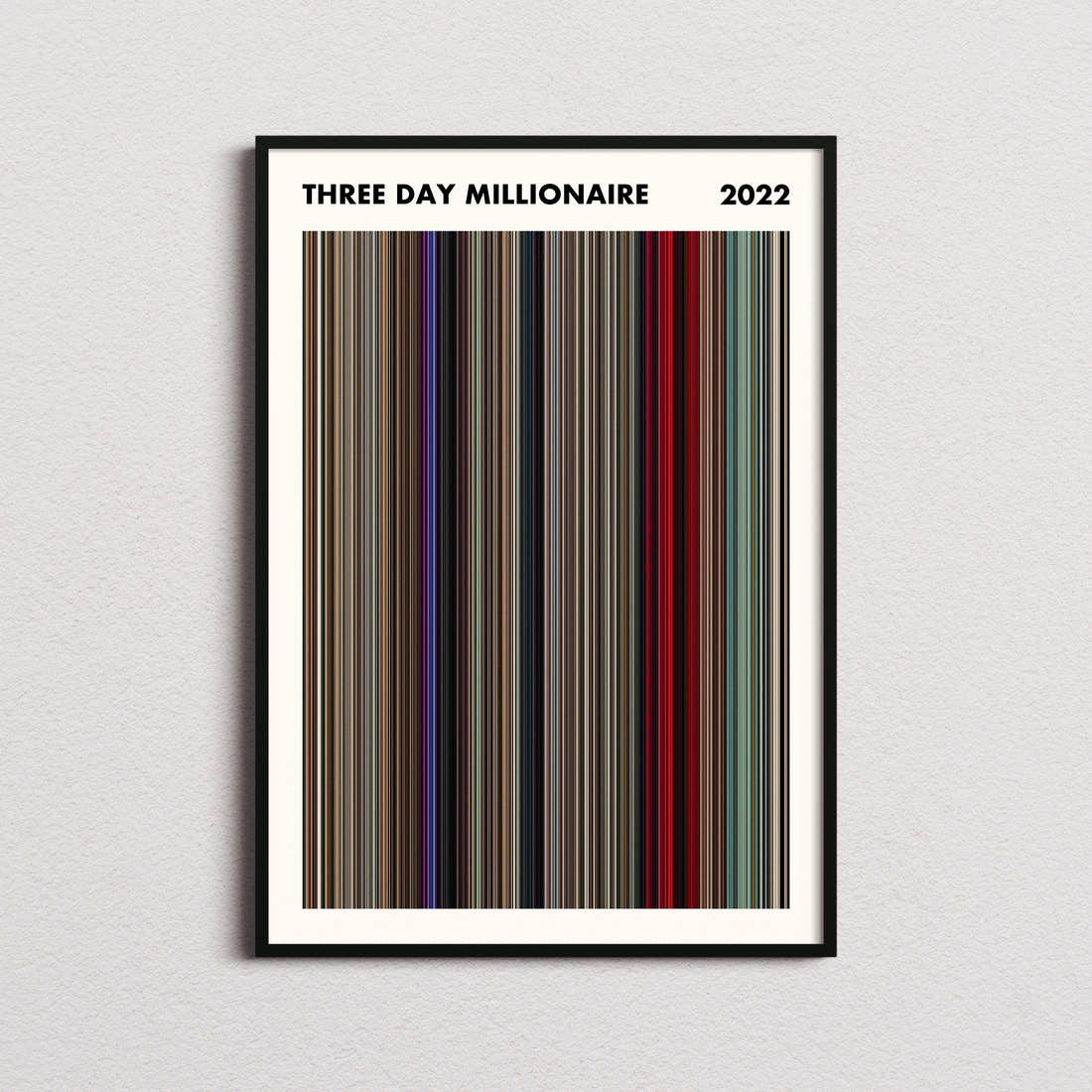 Three Day Millionaire Movie Barcode Poster - Simplified