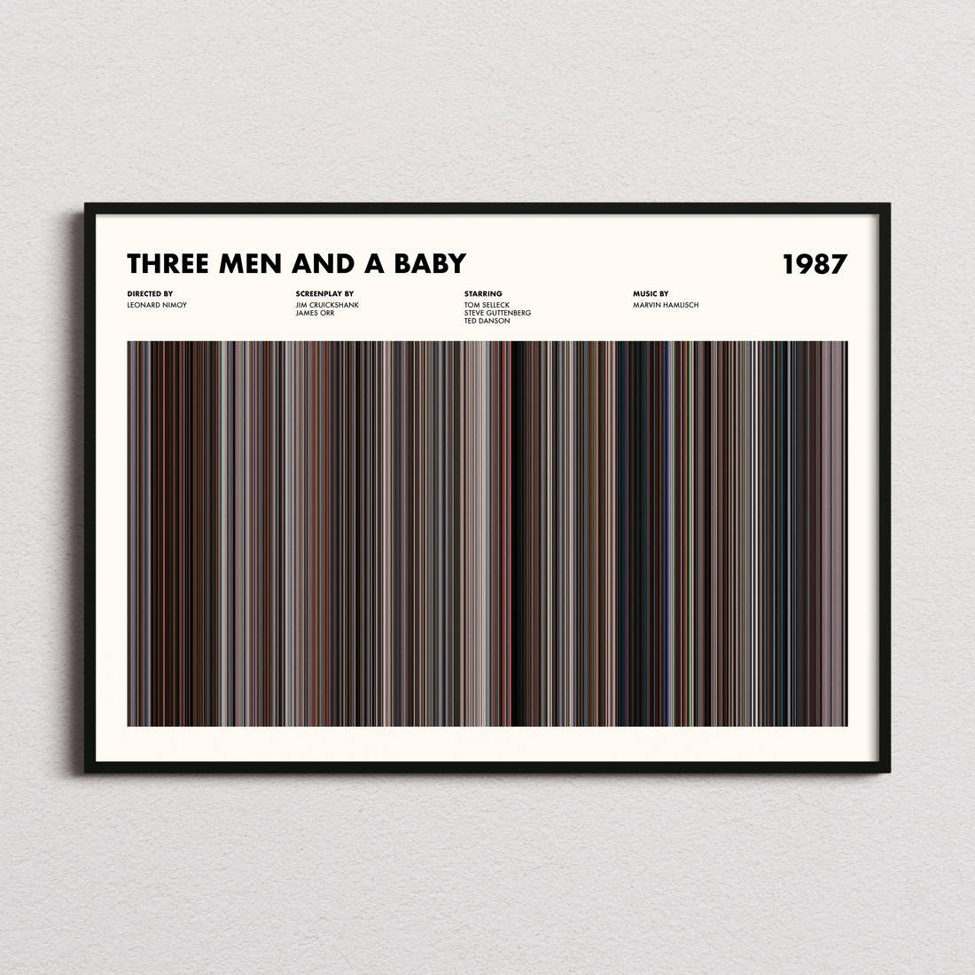 Three Men and a Baby Movie Barcode Poster