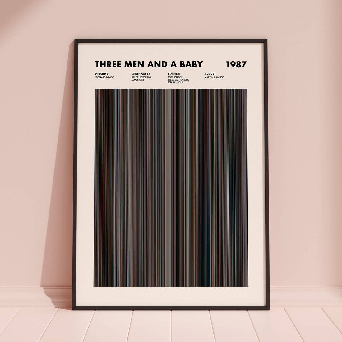 Three Men and a Baby Movie Barcode Poster