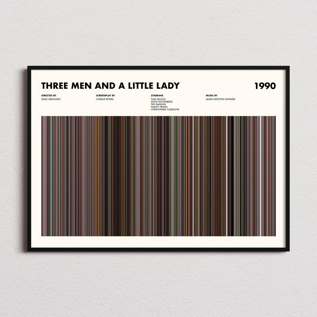 Three Men and a Little Lady Movie Barcode Poster