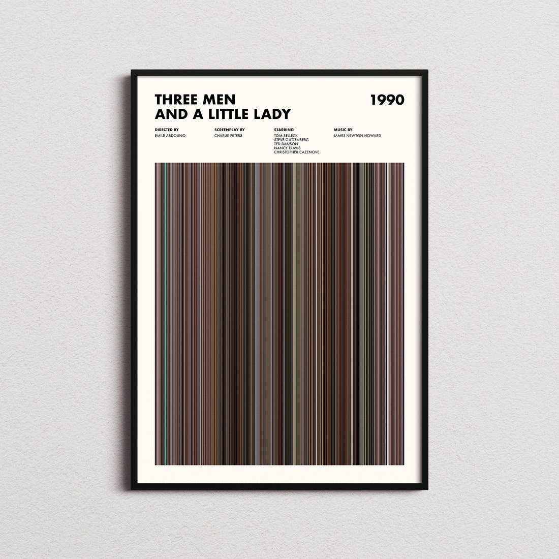 Three Men and a Little Lady Movie Barcode Poster