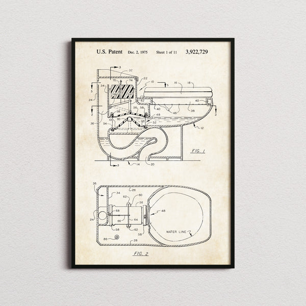Toilet Flush Patent Print