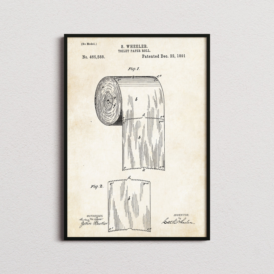 Toilet Paper Roll Patent Print