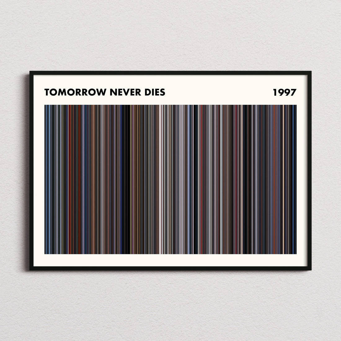 Tomorrow Never Dies Movie Barcode Poster - Simplified