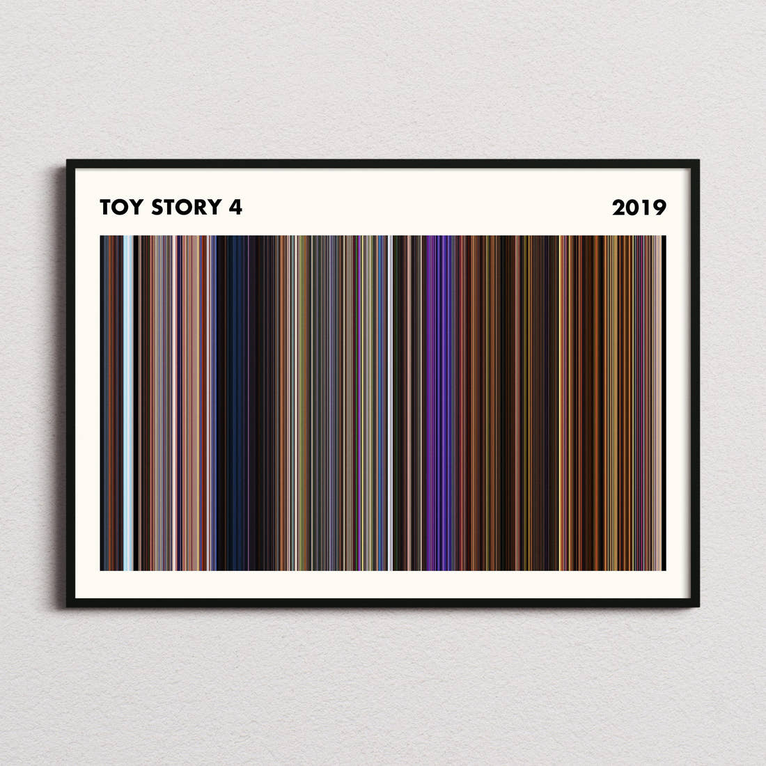 Toy Story 4 Movie Barcode Poster - Simplified